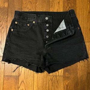 Levi’s 501 High Rise Womens Black Jean Shorts